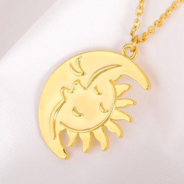pendant necklaces cute moon and sun for women men gold silver color stainless steel chain summer boho jewelry children's birthday gifts
pendant necklaces cute moon and sun for women men gold silver color stainless steel chain summer boho jewelry children's birthday gifts