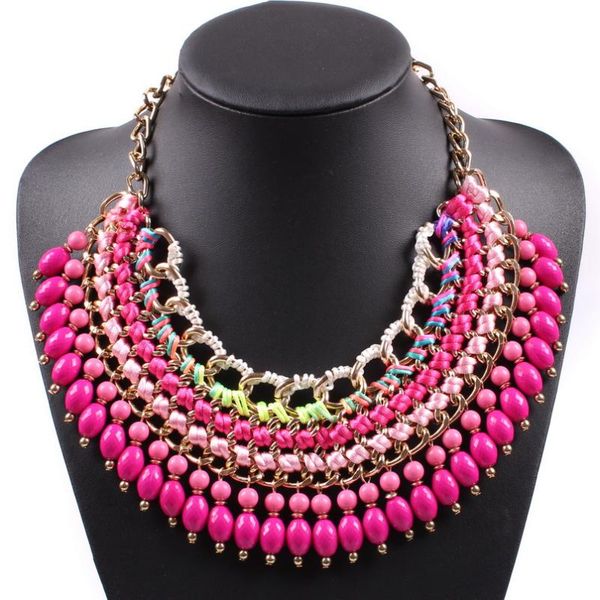 fashion brand design gold color chain resin bead chunky necklaces for women chains, Silver
fashion brand design gold color chain resin bead chunky necklaces for women chains, Silver