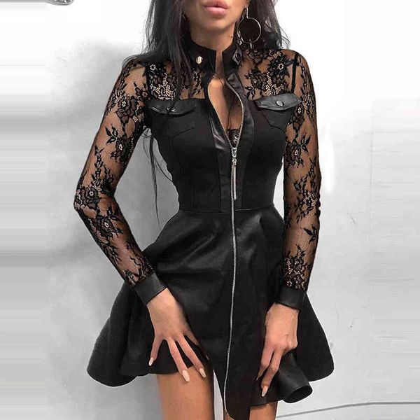 stand collar print zipper long sleeves mini dress casual autumn winter fashion pocket pu leather dress elegant slim dresses, Black;gray
stand collar print zipper long sleeves mini dress casual autumn winter fashion pocket pu leather dress elegant slim dresses, Black;gray