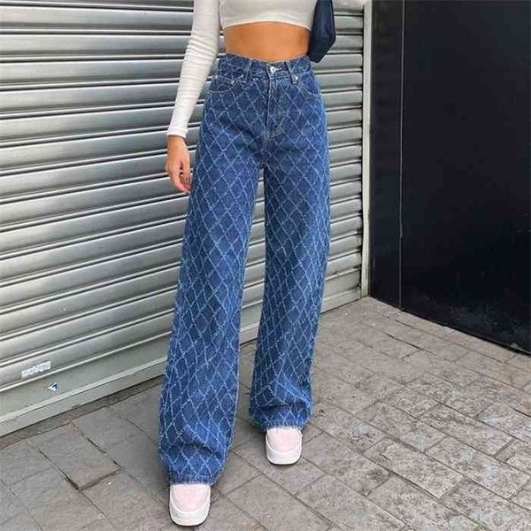 femalee blue denim trousers y2k streetwear women argyle diamond pattern baggy jeans high waist vintage pants
femalee blue denim trousers y2k streetwear women argyle diamond pattern baggy jeans high waist vintage pants