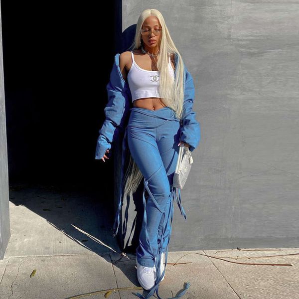 m21pt165 women's 2021 spring and summer new solid high waist hop strap slim bag hip long casual pants, Black;white
m21pt165 women's 2021 spring and summer new solid high waist hop strap slim bag hip long casual pants, Black;white