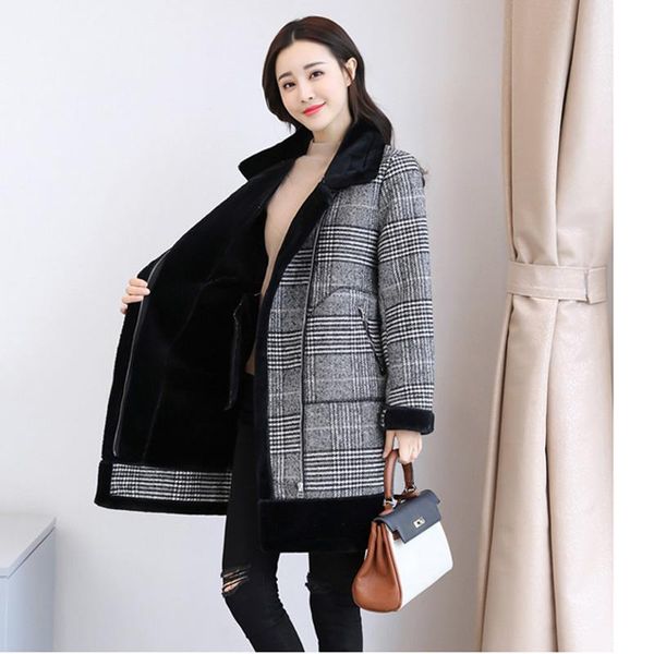 women's wool & blends large size woolen coat 2021 autumn winter knitted turtleneck thick cashmere female jacket plus 2xl, Black
women's wool & blends large size woolen coat 2021 autumn winter knitted turtleneck thick cashmere female jacket plus 2xl, Black