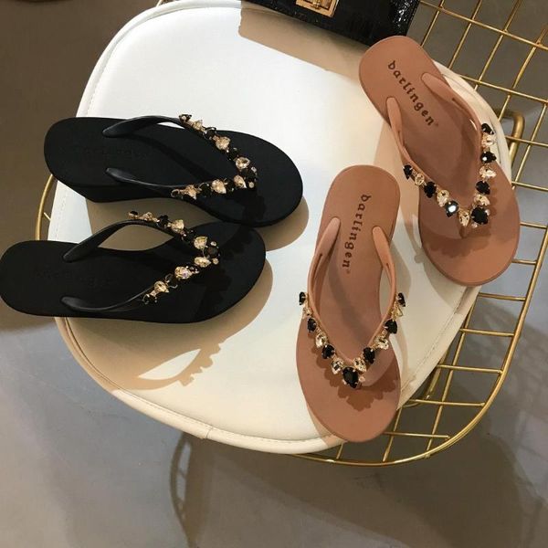 rubber flip flops high-heeled shoes lady on a wedge slippers women summer slides low fashion shale female beach hawaiian luxury, Black
rubber flip flops high-heeled shoes lady on a wedge slippers women summer slides low fashion shale female beach hawaiian luxury, Black