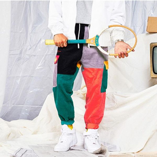 men's jeans pantalones hombre splicing print corduroy harem pants drawstring men multi-craft trousers jean homme, Blue
men's jeans pantalones hombre splicing print corduroy harem pants drawstring men multi-craft trousers jean homme, Blue
