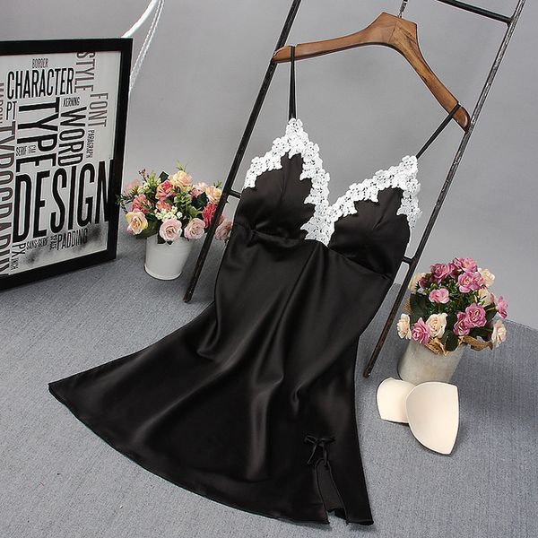 sling nightdress female summer silk lace design temptation dress for women with chest pad soft breathable night wear sexy, Black;red
sling nightdress female summer silk lace design temptation dress for women with chest pad soft breathable night wear sexy, Black;red