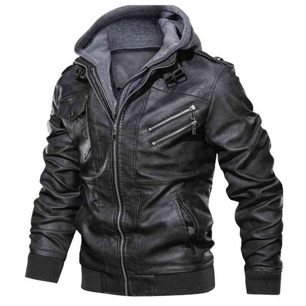 mens fashion leather ets hooded autumn winter pu et street style clothing long sve zipper men's outerwear coats 2020 new, Black;brown
mens fashion leather ets hooded autumn winter pu et street style clothing long sve zipper men's outerwear coats 2020 new, Black;brown