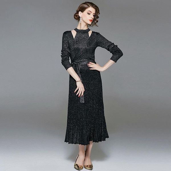 two piece dress shiny glitter knitted 2 sets long sleeve v-neck with sash tie cardigan + halter midi tank suit sweater set, White
two piece dress shiny glitter knitted 2 sets long sleeve v-neck with sash tie cardigan + halter midi tank suit sweater set, White