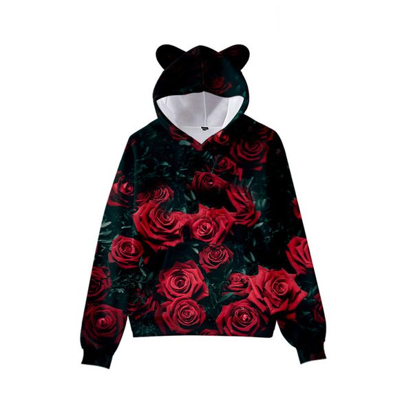 rose flower print cute boy girl clothes hooded 3d printed hooded sweater autumn early winter ears hooded pullover, Black
rose flower print cute boy girl clothes hooded 3d printed hooded sweater autumn early winter ears hooded pullover, Black