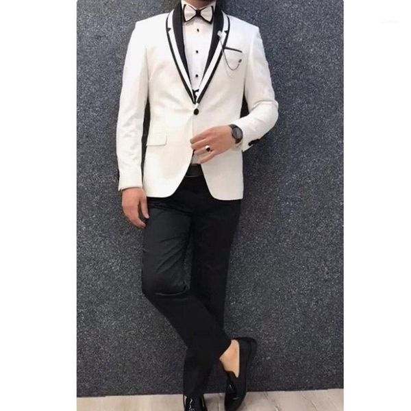 white wedding tuxedo for groom with black pants shawl lapel 3 piece formal men suits jacket waistcoat male fashion costume 2021 men's &, White;black
white wedding tuxedo for groom with black pants shawl lapel 3 piece formal men suits jacket waistcoat male fashion costume 2021 men's &, White;black