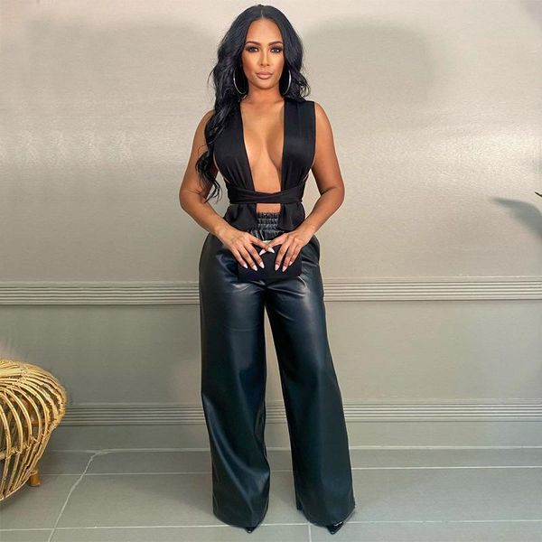 women's pants & capris rmsfe 2021 women autumn fashion leisure temperament solid artificial leather elastic waist wide leg, Black;white
women's pants & capris rmsfe 2021 women autumn fashion leisure temperament solid artificial leather elastic waist wide leg, Black;white
