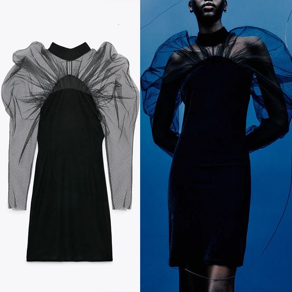 dresses combined veet mini black women transparent tulle long sleeve party es fashion vintage vestido, Black;gray
dresses combined veet mini black women transparent tulle long sleeve party es fashion vintage vestido, Black;gray