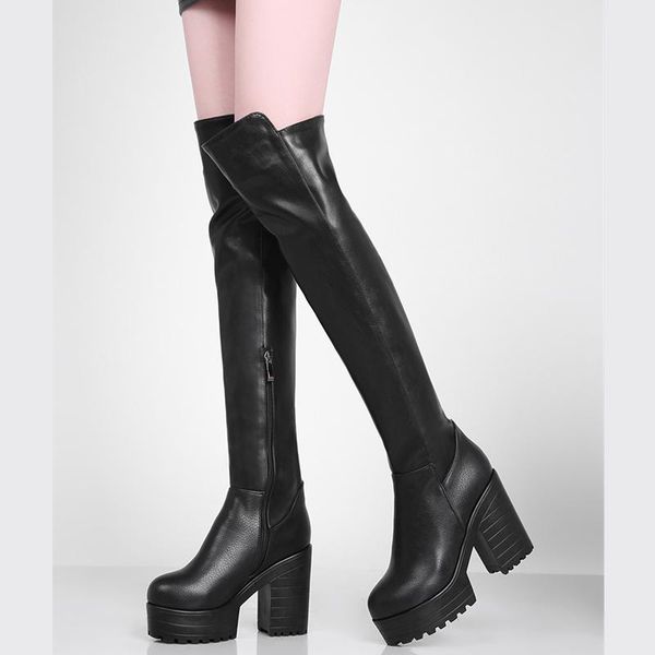 punk boots women winter shoes platform high heels over the knee fashion fur warm snow black white long woman
punk boots women winter shoes platform high heels over the knee fashion fur warm snow black white long woman