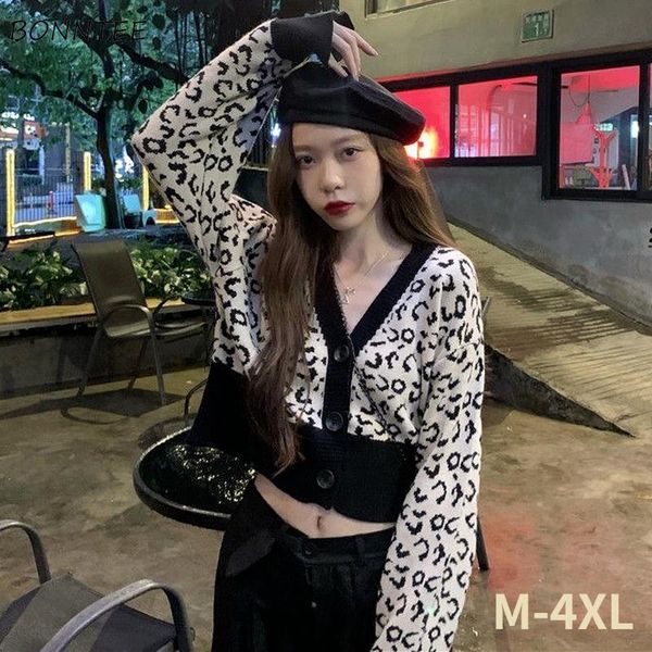 women's knits & tees cardigan women leopard chic cool plus size design cropped spring cozy all-match streetwear leisure female korean s, White
women's knits & tees cardigan women leopard chic cool plus size design cropped spring cozy all-match streetwear leisure female korean s, White