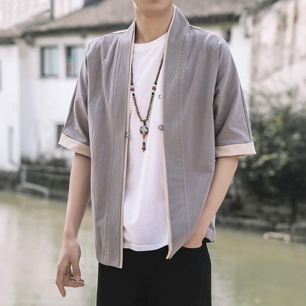men's casual shirts chinese style coat 5 / 4 sleeve tang suit japanese dish button cardigan taoist robe kimono loose summer, White;black
men's casual shirts chinese style coat 5 / 4 sleeve tang suit japanese dish button cardigan taoist robe kimono loose summer, White;black