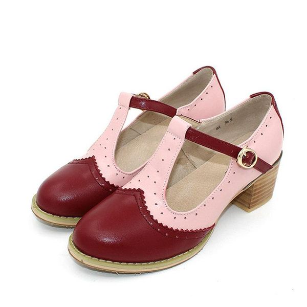 dress shoes color matching high heel t-shoes women's handmade genuine leather british college student school single woman, Black
dress shoes color matching high heel t-shoes women's handmade genuine leather british college student school single woman, Black
