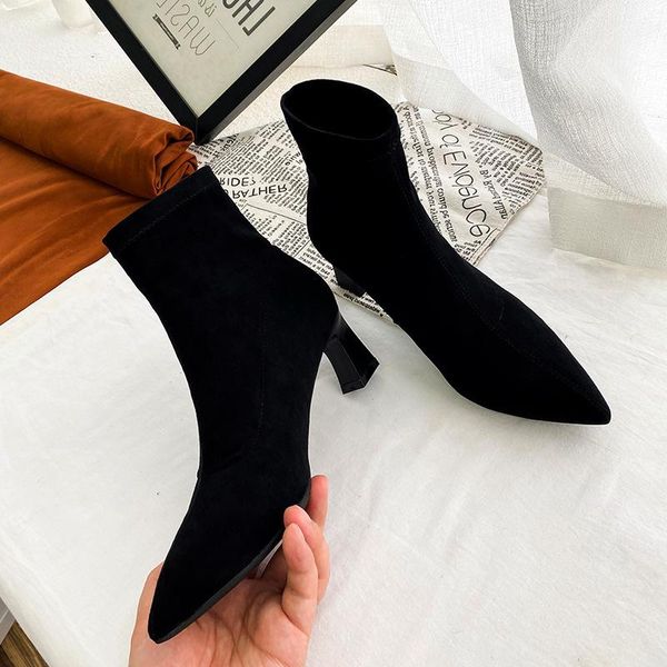 boots elastic short women temperament high-heeled autumn and winter versatile pointed children net red ins fashion, Black
boots elastic short women temperament high-heeled autumn and winter versatile pointed children net red ins fashion, Black