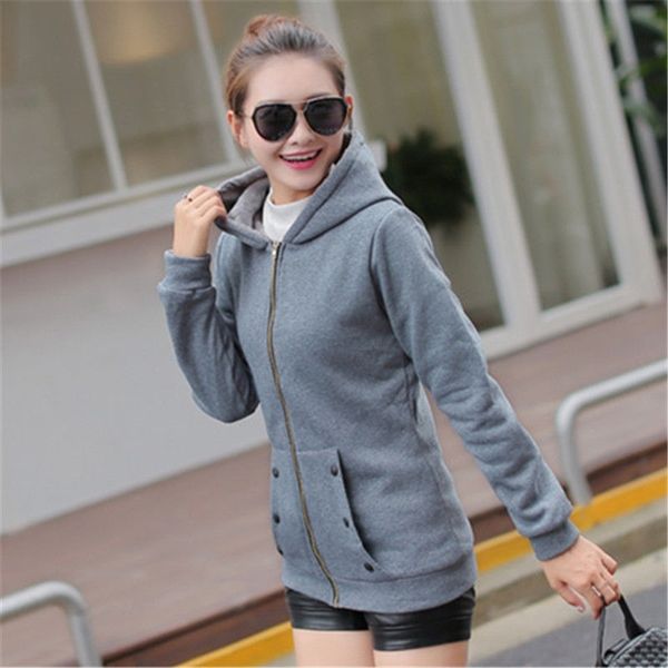 autumn winter korean slim plush thickened medium and long cardigan hooded sweater women's casual coat, Black
autumn winter korean slim plush thickened medium and long cardigan hooded sweater women's casual coat, Black