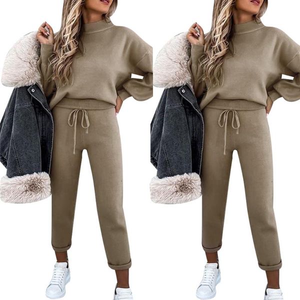 women's two piece pants 2021 2 pieces set women tracksuit turtleneck lantern sleeve sweatshirt + jogging pullover sport chic knitted ou, White
women's two piece pants 2021 2 pieces set women tracksuit turtleneck lantern sleeve sweatshirt + jogging pullover sport chic knitted ou, White