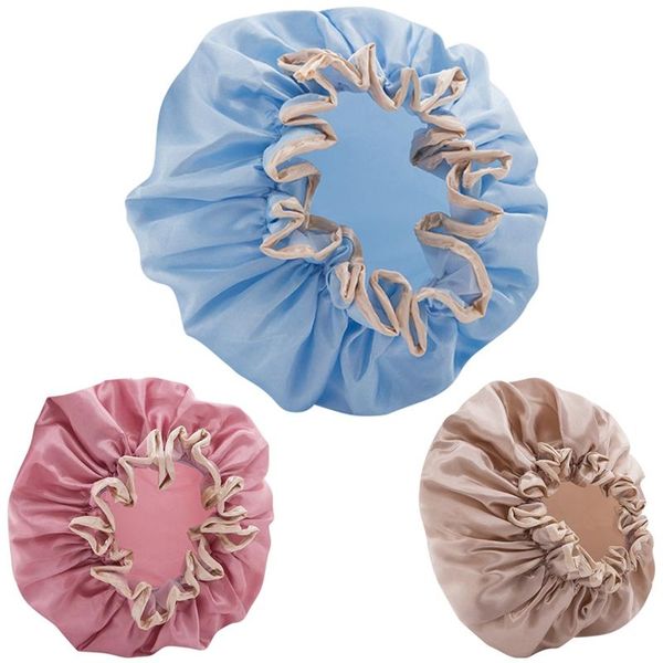 double-layer shower cap women's waterproof hat bathing long hair headgear cover oil fume dry caps
double-layer shower cap women's waterproof hat bathing long hair headgear cover oil fume dry caps