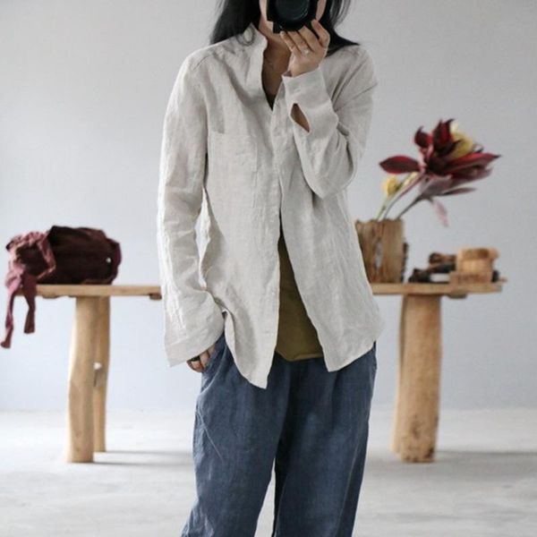 vintage solid color v-neck collar linen casual shirts 2021 autumn spring loose fashion women blouses women's &, White
vintage solid color v-neck collar linen casual shirts 2021 autumn spring loose fashion women blouses women's &, White