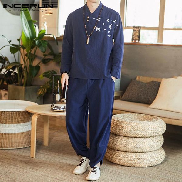 men's tracksuits mens embroidery solid suits incerun chinese style cotton sets long sleeve buttons elastic pants loose cozy, Gray
men's tracksuits mens embroidery solid suits incerun chinese style cotton sets long sleeve buttons elastic pants loose cozy, Gray