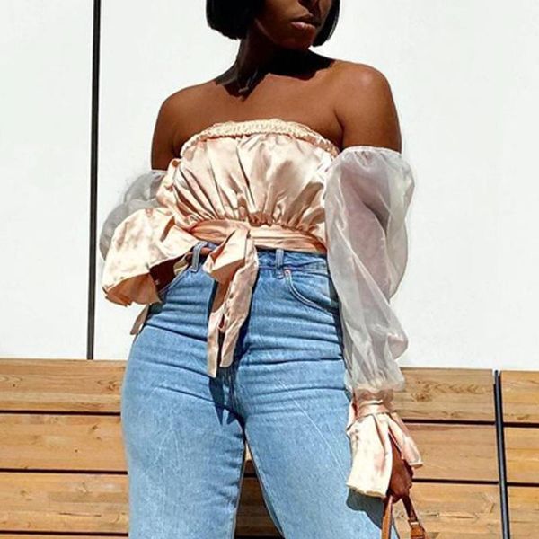 women's blouses & shirts wsevypo off-shoulder bowknot blouse women mesh puff sleeve crop summer party chic strapless ruched wrapped, White
women's blouses & shirts wsevypo off-shoulder bowknot blouse women mesh puff sleeve crop summer party chic strapless ruched wrapped, White