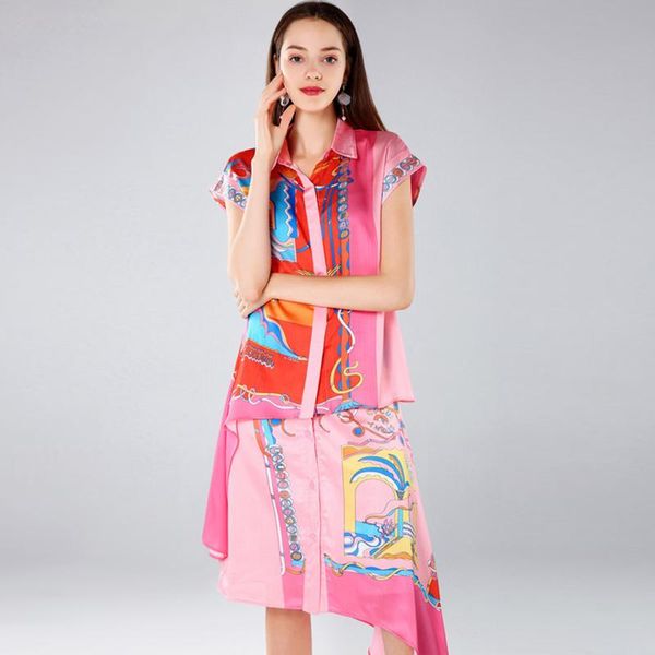 spring 2 pieces vintage women sets fashion short sleeve turn-down collar irregular shirts +skirts suits women's two piece pants, White
spring 2 pieces vintage women sets fashion short sleeve turn-down collar irregular shirts +skirts suits women's two piece pants, White
