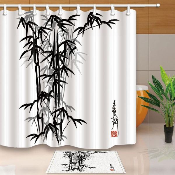 shower curtains bamboo ink painting bath screens home decor polyester fabric waterproof and mildew proof with hooks
shower curtains bamboo ink painting bath screens home decor polyester fabric waterproof and mildew proof with hooks