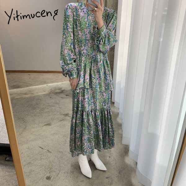 yitimuceng floral print dresses women ruched vintage long dress korean fashion high waist green black sundress spring 210601, Black;gray
yitimuceng floral print dresses women ruched vintage long dress korean fashion high waist green black sundress spring 210601, Black;gray