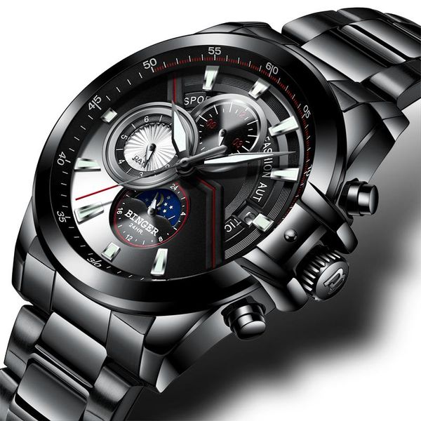 men watches binger watch moon phase luminous male waterproof mechanical wristwatches b1189-5, Slivery;brown
men watches binger watch moon phase luminous male waterproof mechanical wristwatches b1189-5, Slivery;brown