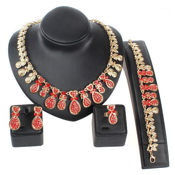 earrings & necklace fashion women wedding party jewelry sets gold color red austrian crystal ring bracelet, Silver
earrings & necklace fashion women wedding party jewelry sets gold color red austrian crystal ring bracelet, Silver