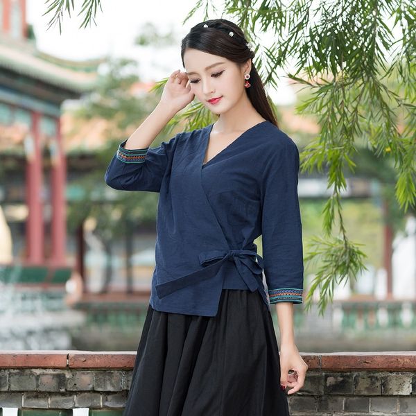 hanfu chinese shirt antique fashion embroidery literature restore tea ceremony chinese style clothes qipao folk women 10417, Red
hanfu chinese shirt antique fashion embroidery literature restore tea ceremony chinese style clothes qipao folk women 10417, Red