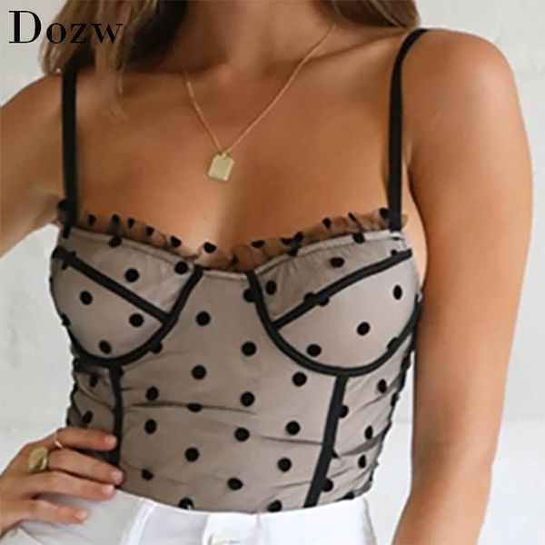 summer spaghetti strap dot tank women high street mesh cropped camis backless party holiday short camisole 210414, White
summer spaghetti strap dot tank women high street mesh cropped camis backless party holiday short camisole 210414, White