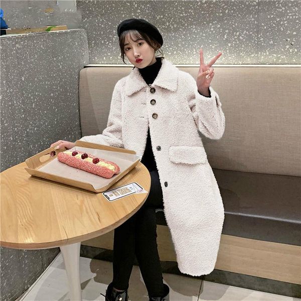 women's fur & faux 2021 autumn winter women natural wool coat female loose causal thick warm fashion korean style jackets w18, Black
women's fur & faux 2021 autumn winter women natural wool coat female loose causal thick warm fashion korean style jackets w18, Black