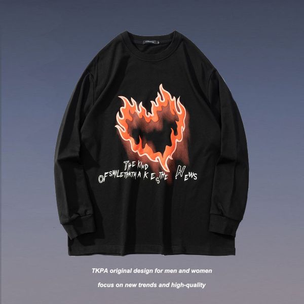 Tkpa Street hip hop love flame graffiti thin sweater men's fashion brand loose lovers casual versatile long Hoodies, Black
Tkpa Street hip hop love flame graffiti thin sweater men's fashion brand loose lovers casual versatile long Hoodies, Black