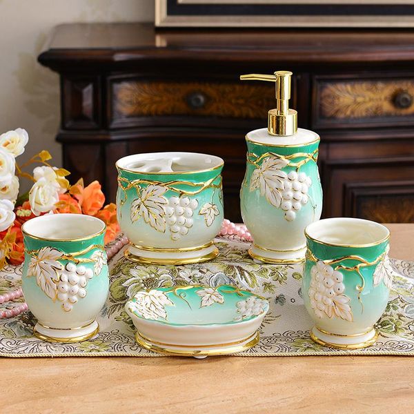 bath accessory set style wash set, ceramic sanitary ware, five piece bathroom articles, grade tooth cup, mouthwash wedding gift
bath accessory set style wash set, ceramic sanitary ware, five piece bathroom articles, grade tooth cup, mouthwash wedding gift