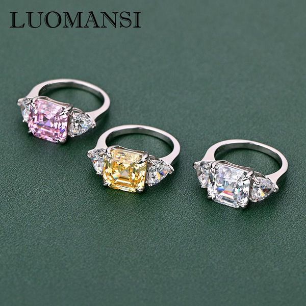 luomansi luxury square high carbon diamond ring woman s925 sterling silver wedding jewelry accessories wholesale cluster rings, Golden;silver
luomansi luxury square high carbon diamond ring woman s925 sterling silver wedding jewelry accessories wholesale cluster rings, Golden;silver