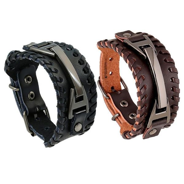 link, chain trendy cuff wristband faux leather bangle fashion punk bracelet alloy for men gifts jewelry accessories, Black
link, chain trendy cuff wristband faux leather bangle fashion punk bracelet alloy for men gifts jewelry accessories, Black
