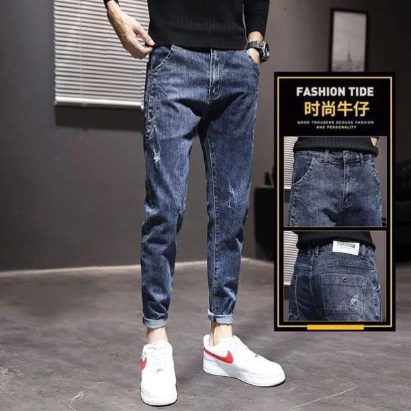 men's jeans autumn winter slim fit small feet male casual versatile pencil denim pants, Blue
men's jeans autumn winter slim fit small feet male casual versatile pencil denim pants, Blue