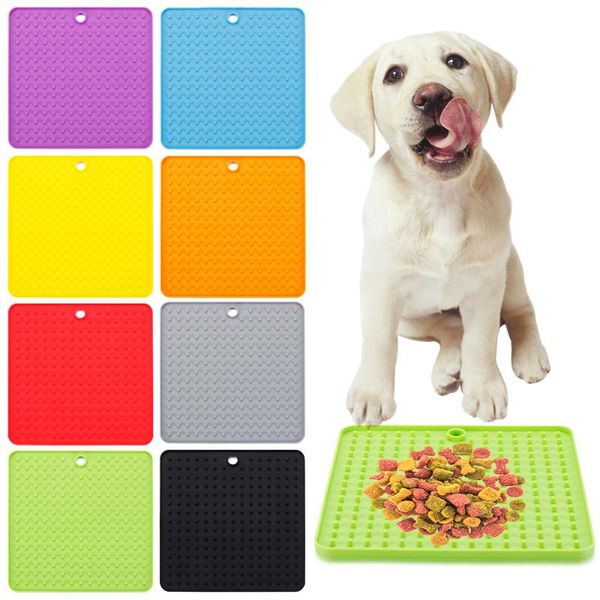 dog bowls & feeders 1 pc silicone slow feeder cat treat dispensing mat feeding lick pad pet supplies anxiety relief square/round shape 
dog bowls & feeders 1 pc silicone slow feeder cat treat dispensing mat feeding lick pad pet supplies anxiety relief square/round shape