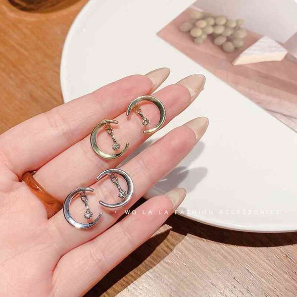 a multi wear removable crescent korean temperament net red personality simple small zircon earrings earrings for women, Black
a multi wear removable crescent korean temperament net red personality simple small zircon earrings earrings for women, Black