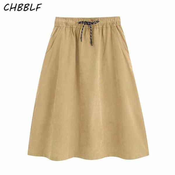 skirts chbblf women elegant solid midi skirt drawstring tie elastic waist pockets female basic casual mujer bgb9557, Black
skirts chbblf women elegant solid midi skirt drawstring tie elastic waist pockets female basic casual mujer bgb9557, Black