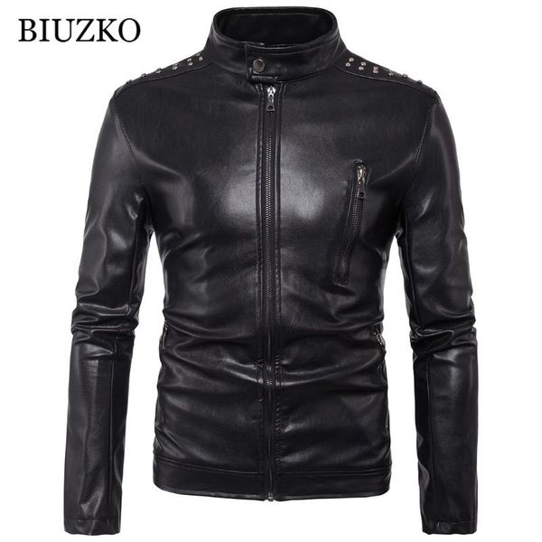 men's fur & faux fashion stand men leather jacket slim rivet bomber pu jackets and coats solid autumn streetwear, Black
men's fur & faux fashion stand men leather jacket slim rivet bomber pu jackets and coats solid autumn streetwear, Black