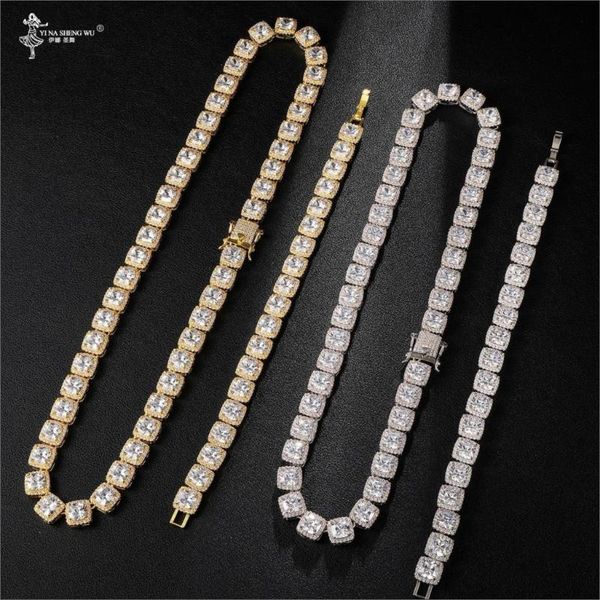hip hop 10mm bling cubic zirconia iced out bracelet necklace 1set geometric square cz stone tennis chain for men jewelry chains, Silver
hip hop 10mm bling cubic zirconia iced out bracelet necklace 1set geometric square cz stone tennis chain for men jewelry chains, Silver