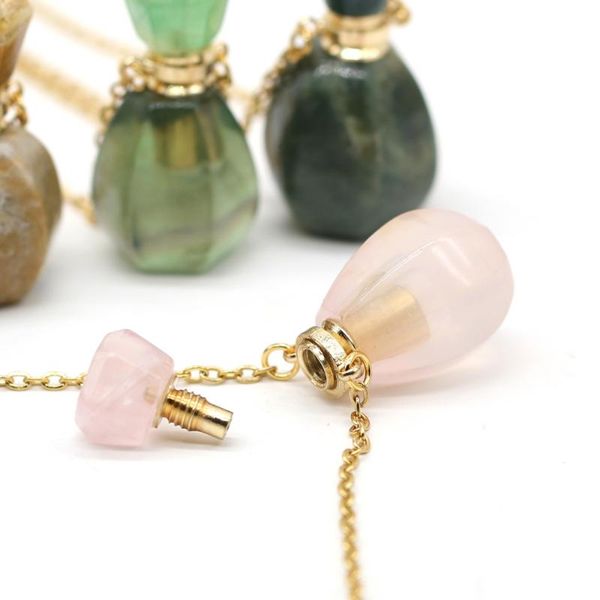 pendant necklaces 16x33mm natural stone perfume bottle necklace lapis lazuli pink quartz charms jewelry for elegant ms love romantic gift, Silver
pendant necklaces 16x33mm natural stone perfume bottle necklace lapis lazuli pink quartz charms jewelry for elegant ms love romantic gift, Silver