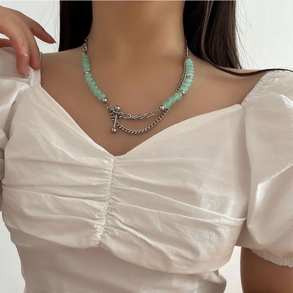 chains moloye 2021 green natural stone stitching necklace female korean wild temperament fashion niche design clavicle chain, Silver
chains moloye 2021 green natural stone stitching necklace female korean wild temperament fashion niche design clavicle chain, Silver