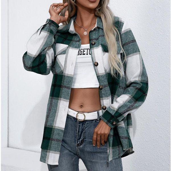 women's jackets plus size autumn women shirt plaid turn-down collar jacket long sleeve single-breasted coat office ladies blouse, Black;brown
women's jackets plus size autumn women shirt plaid turn-down collar jacket long sleeve single-breasted coat office ladies blouse, Black;brown