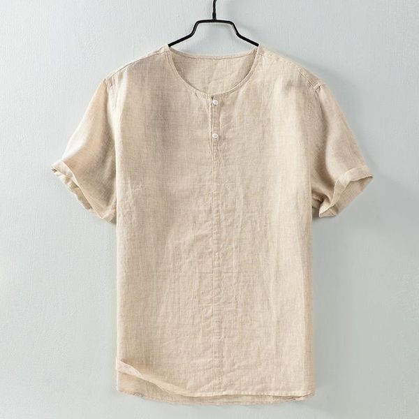 100% linen 2021 chinese style men's short sleeve shirts round-neck loose casual mens solid color fashion, White;black
100% linen 2021 chinese style men's short sleeve shirts round-neck loose casual mens solid color fashion, White;black