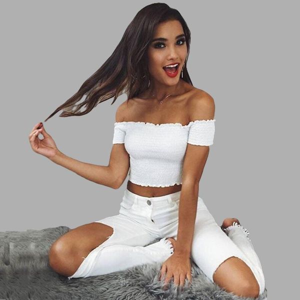 women's t-shirt tshirt off shoulder soild navel slim crop tees 2021 short sleeve cotton elastic female tide bottoming, White
women's t-shirt tshirt off shoulder soild navel slim crop tees 2021 short sleeve cotton elastic female tide bottoming, White