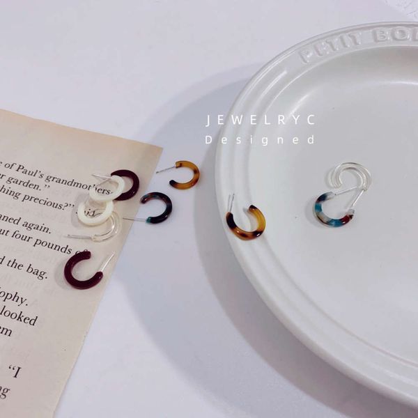 s925 silver needle acrylic korean temperament net red c cold style earrings female trendy, Black
s925 silver needle acrylic korean temperament net red c cold style earrings female trendy, Black